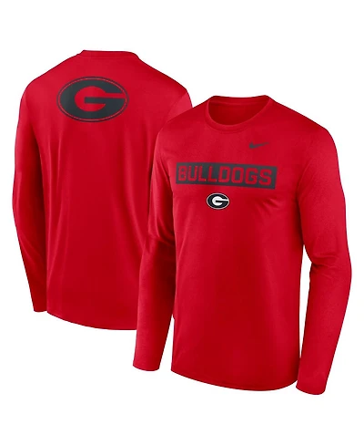 Nike Men's Red Georgia Bulldogs Primetime Campus 2-Hit Legend Long Sleeve T-Shirt