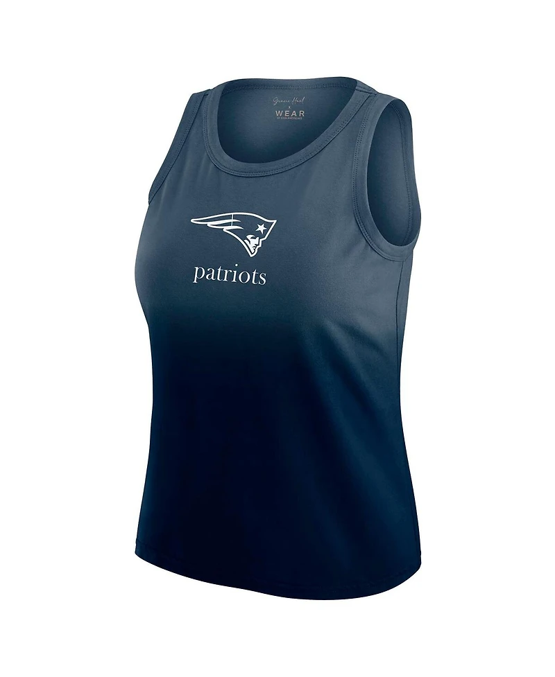 Wear by Erin Andrews Women's x Gracie Hunt Navy New England Patriots Ombre Tank Top