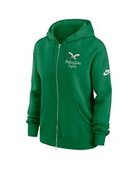 Nike Women's Kelly Green Philadelphia Eagles Phoenix Rewind Full-Zip Hoodie
