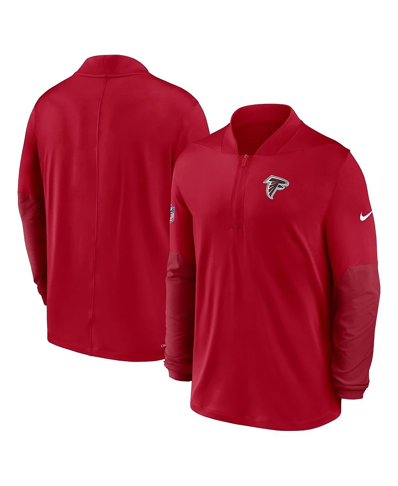 Nike Men's Red Atlanta Falcons Sideline Dri-fit Half-Zip Pullover Sweatshirt