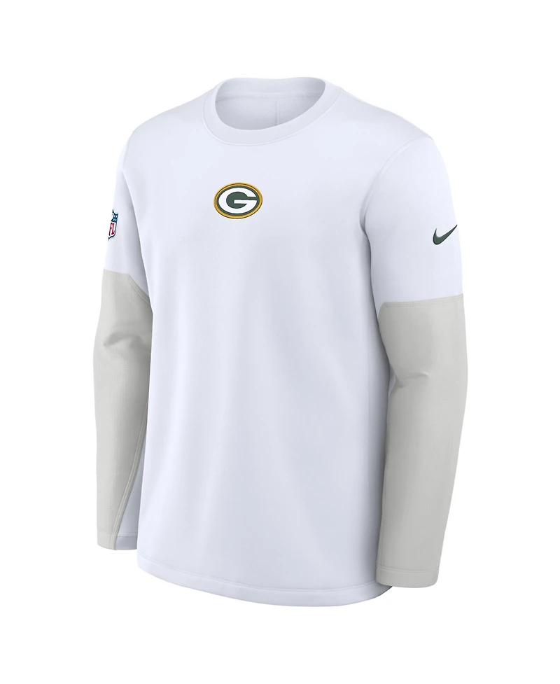 Nike Men's White Green Bay Packers Sideline Scripted to Win Performance Long Sleeve T-Shirt