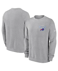 Nike Men's Heather Gray Buffalo Bills Primetime Club Fleece Pullover Sweatshirt