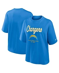Nike Women's Powder Blue Los Angeles Chargers Essential Script Relaxed Boxy T-Shirt
