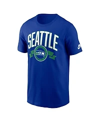 Nike Men's Royal Seattle Seahawks Rewind Front and Back Hit Essential T-Shirt