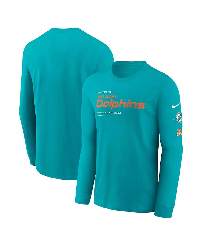 Nike Men's Aqua Miami Dolphins Play to Win Essential Long Sleeve T-Shirt