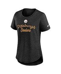 Nike Women's Black Pittsburgh Steelers Script Tri-Blend T-Shirt