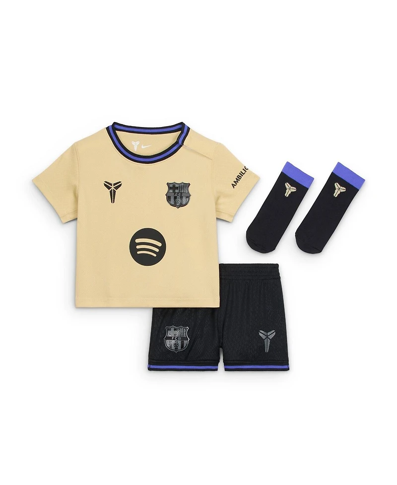 Nike Baby Boys and Girls Gold Barcelona 2025/26 Training Stadium Kit Set