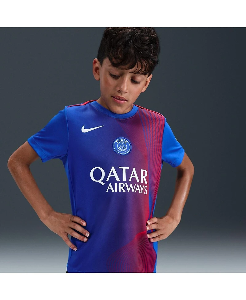 Nike Big Boys and Girls Royal Paris Saint-Germain 2025/26 Third Academy Pro Pre-Match Performance Jersey