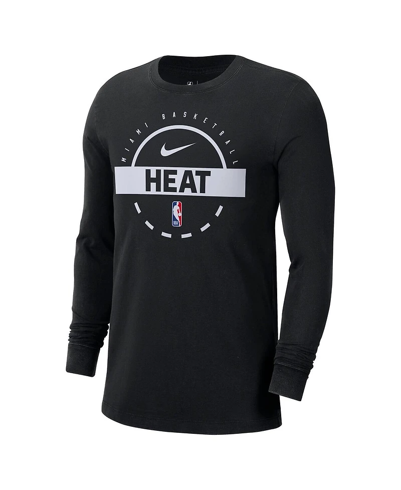 Nike Men's Black Miami Heat Authentic Long Sleeve Practice T-Shirt