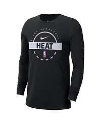 Nike Men's Black Miami Heat Authentic Long Sleeve Practice T-Shirt