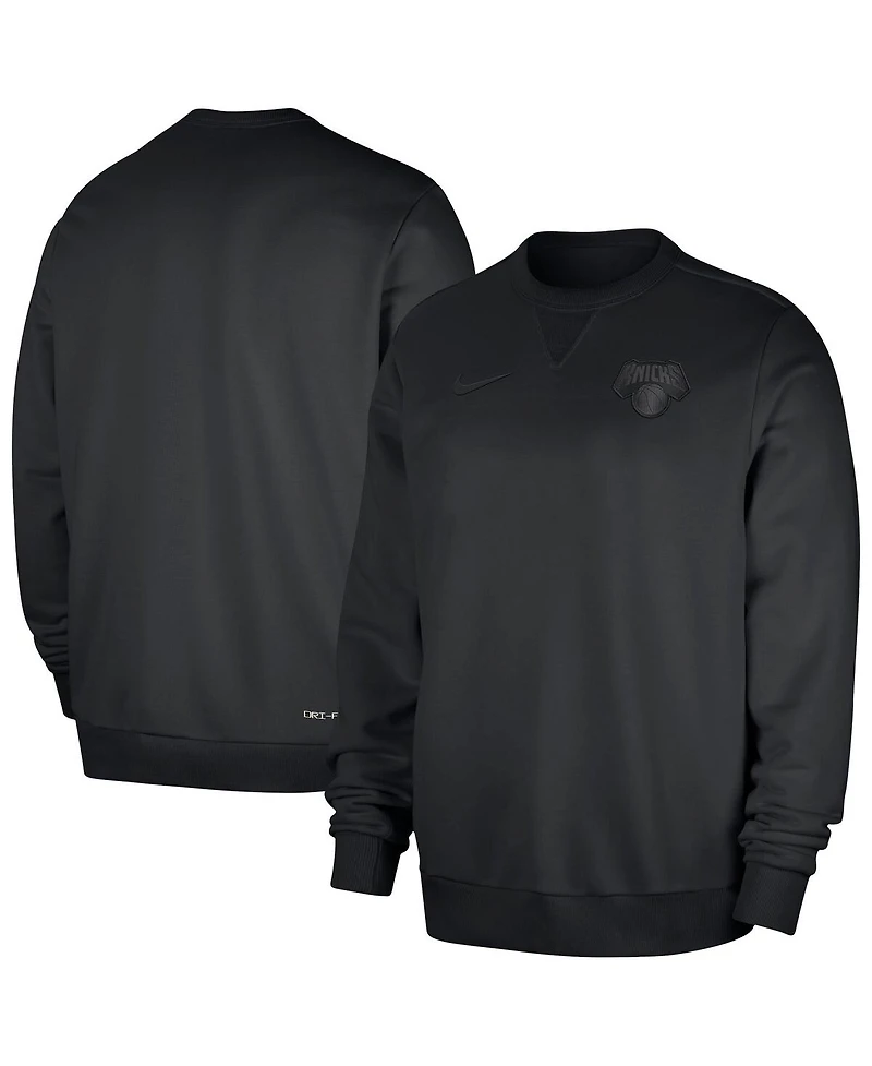 Nike Men's Black New York Knicks Authentic Standard Issue Travel Performance Pullover Sweatshirt