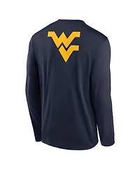 Nike Men's Navy West Virginia Mountaineers Primetime Campus 2-Hit Legend Long Sleeve T-Shirt