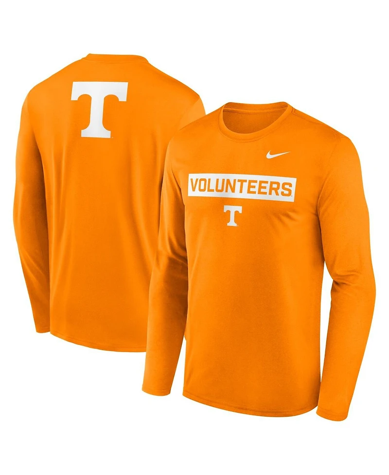 Nike Men's Tennessee Orange Volunteers Primetime Campus 2-Hit Legend Long Sleeve T-Shirt