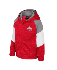 Colosseum Toddler Scarlet Ohio State Buckeyes Spirit Hollow Full-Zip Hoodie
