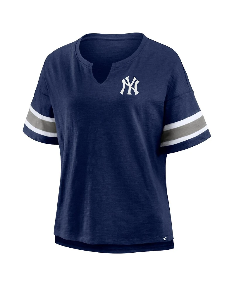 Fanatics Women's Navy New York Yankees Curl Route T-Shirt