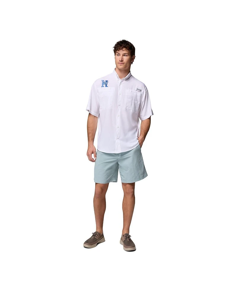 Columbia Men's White Kentucky Wildcats Tamiami Omni-Shade Button-Down Shirt