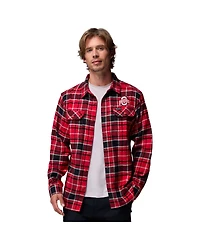 Columbia Men's Scarlet Ohio State Buckeyes Flare Gun Omni-Wick Flannel Long Sleeve Button-Up Shirt