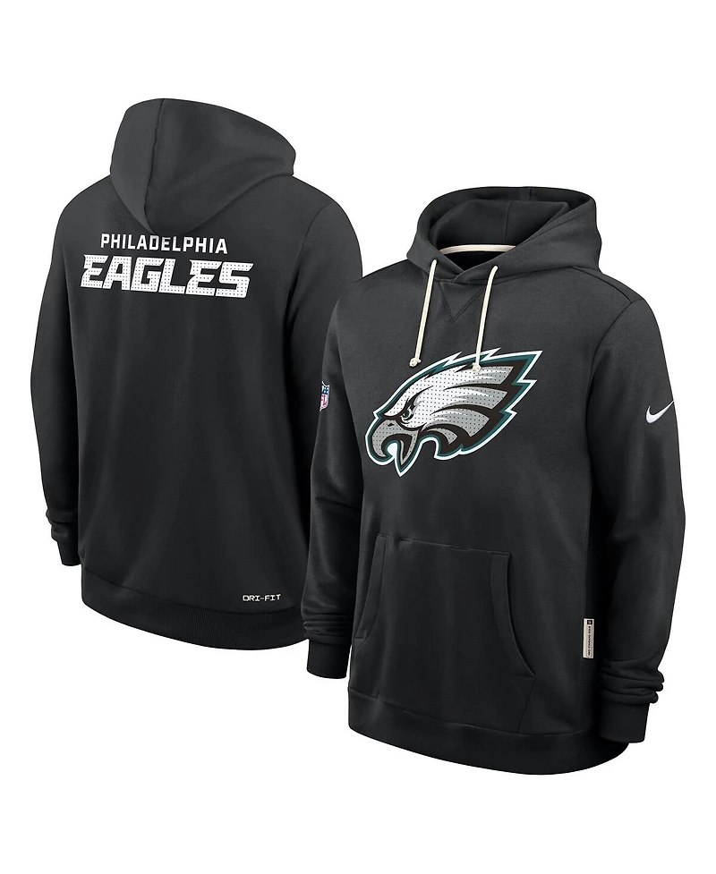 Nike Men's Black Philadelphia Eagles Sideline Standard Issue Initial Home Dri-fit Hoodie