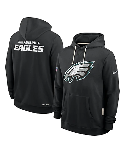 Nike Men's Black Philadelphia Eagles Sideline Standard Issue Initial Home Dri-fit Hoodie