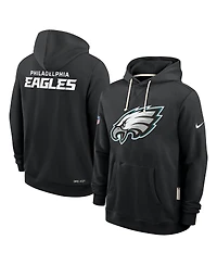 Nike Men's Black Philadelphia Eagles Sideline Standard Issue Initial Home Dri-fit Hoodie