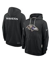 Nike Men's Black Baltimore Ravens Sideline Standard Issue Initial Home Dri-fit Hoodie