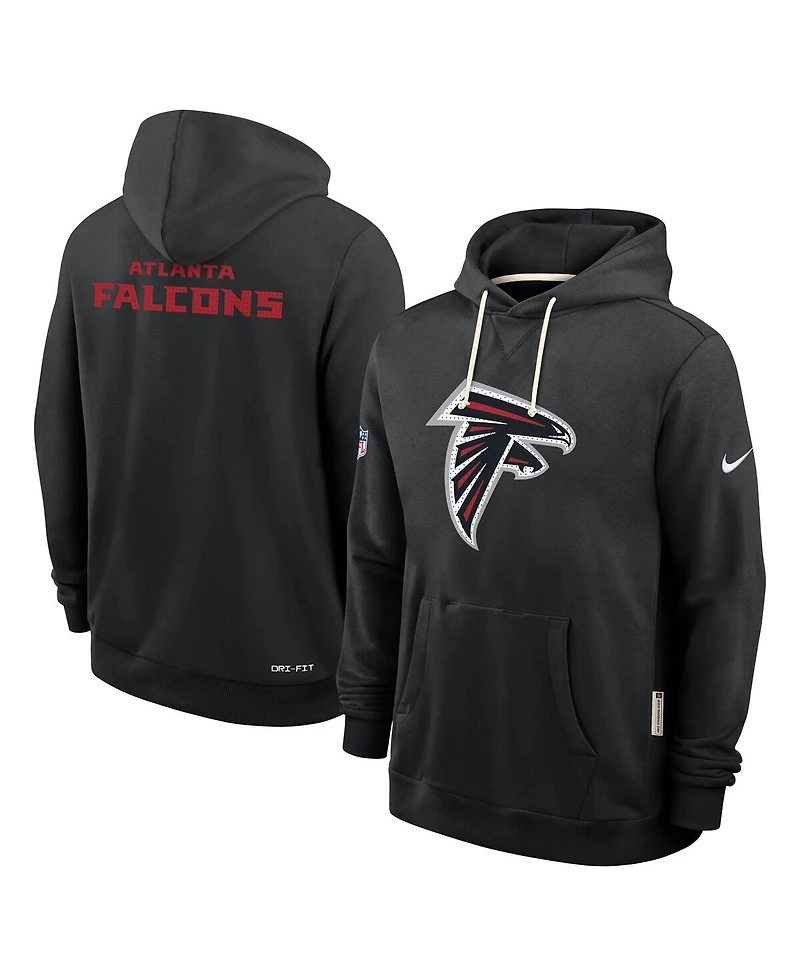 Nike Men's Black Atlanta Falcons Sideline Standard Issue Initial Home Dri-fit Hoodie