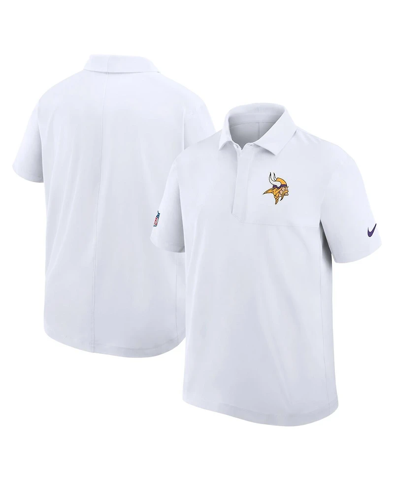 Nike Men's White Minnesota Vikings Sideline City Pride Woven Performance Polo Shirt