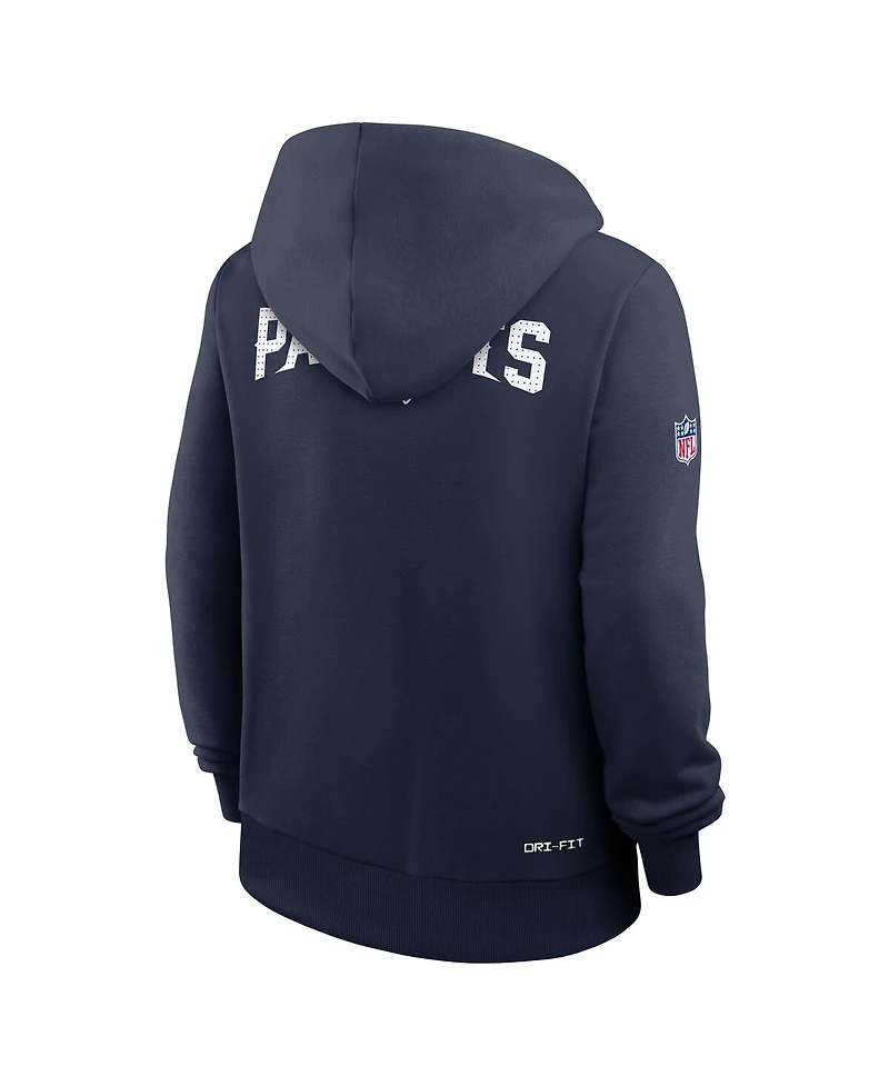 Nike Women's Navy New England Patriots Sideline Standard Issue Initial Home Dri-fit Hoodie