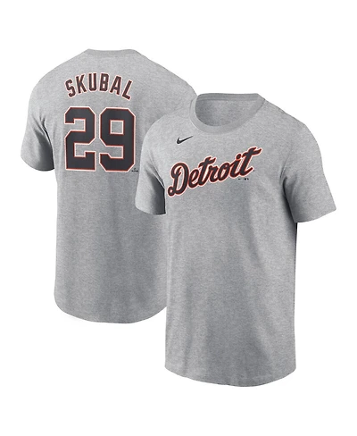 Nike Men's Tarik Skubal Gray Detroit Tigers Fuse Name Number T-Shirt