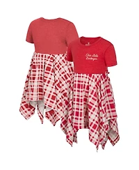 Colosseum Girls Toddler Scarlet Ohio State Buckeyes Marceline Plaid Dress