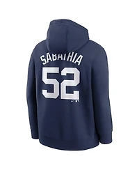 Nike Men's Cc Sabathia Navy New York Yankees Retired Player Name Number Club Pullover Hoodie