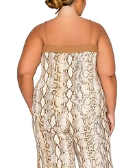 Coin 1804 Plus Python Contrast Panel Cami Top