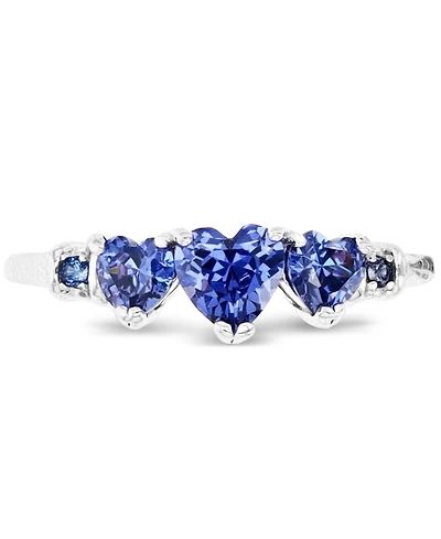 Macy's Tanzanite Heart Shape Anniversary Band Ring (1.596 ct. t.w.) Sterling Silver