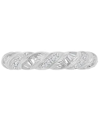 Macy's Cubic Zirconia Baguette Cut Twisted Eternity Ring (4.55 ct.t.w.) Sterling Silver