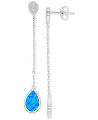 Macy's Opal Earrings in Sterling Silver
