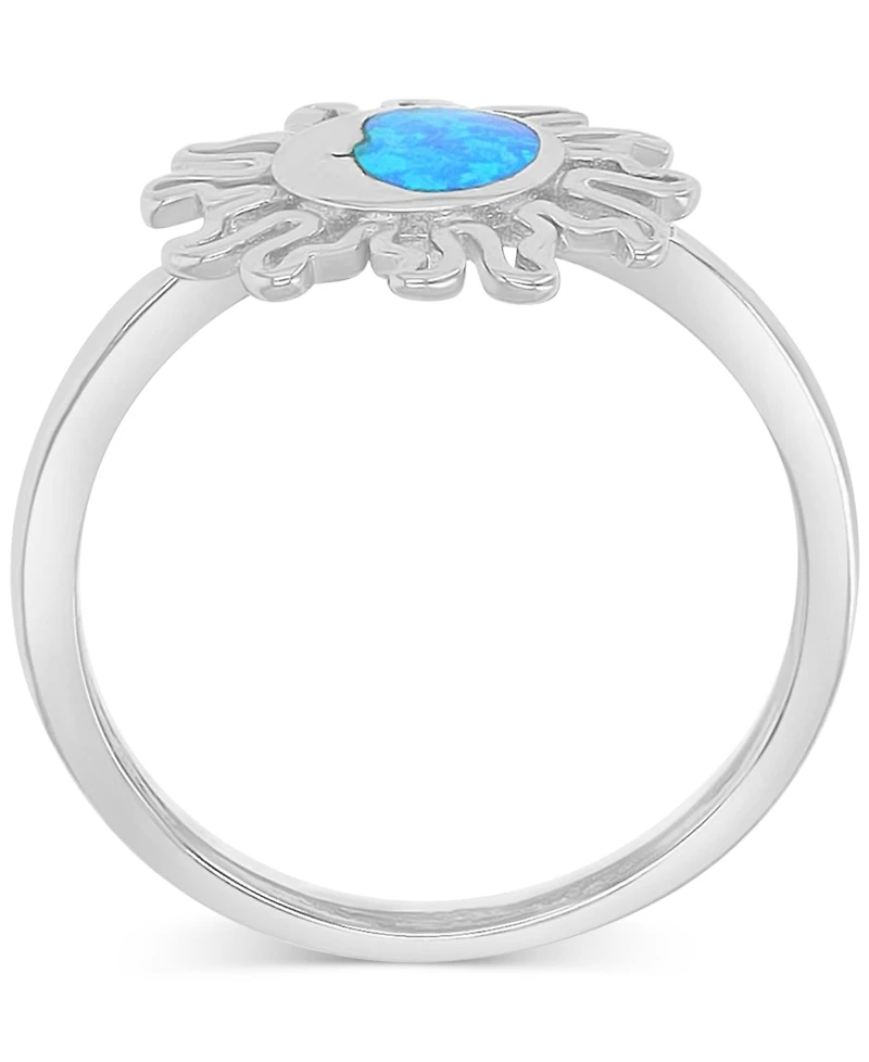 Macy's Sun Shape Opal (0.25 ct. t.w.) Ring Sterling Silver