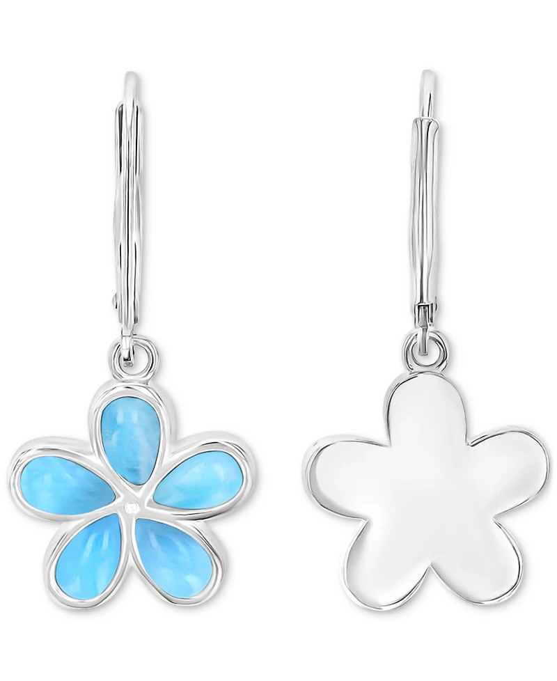 Macy's Flower Shape Opal (2.5 ct. t.w.) Earrings in Sterling Silver