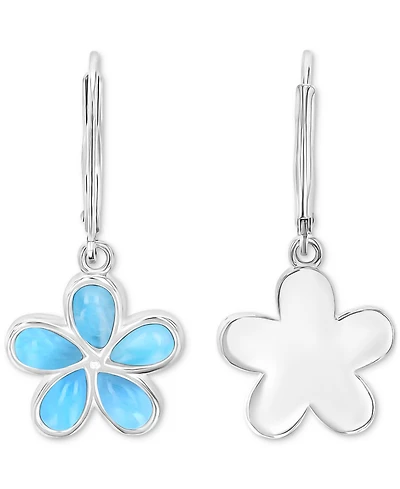 Macy's Flower Shape Opal (2.5 ct. t.w.) Earrings in Sterling Silver