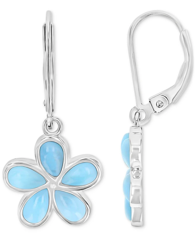 Macy's Flower Shape Opal (2.5 ct. t.w.) Earrings in Sterling Silver