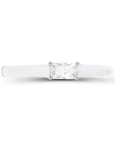 Macy's Cubic Zirconia (0.5 ct. t.w.) and Enamel Emerald Cut Ring Sterling Silver