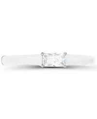 Macy's Cubic Zirconia (0.5 ct. t.w.) and Enamel Emerald Cut Ring Sterling Silver