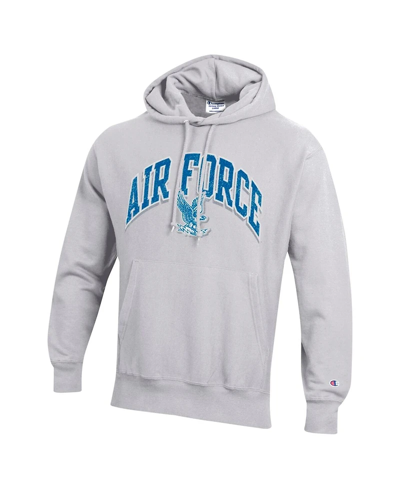 Champion Men's Gray Air Force Falcons Vault Late Night Reverse Weave Pullover Hoodie
