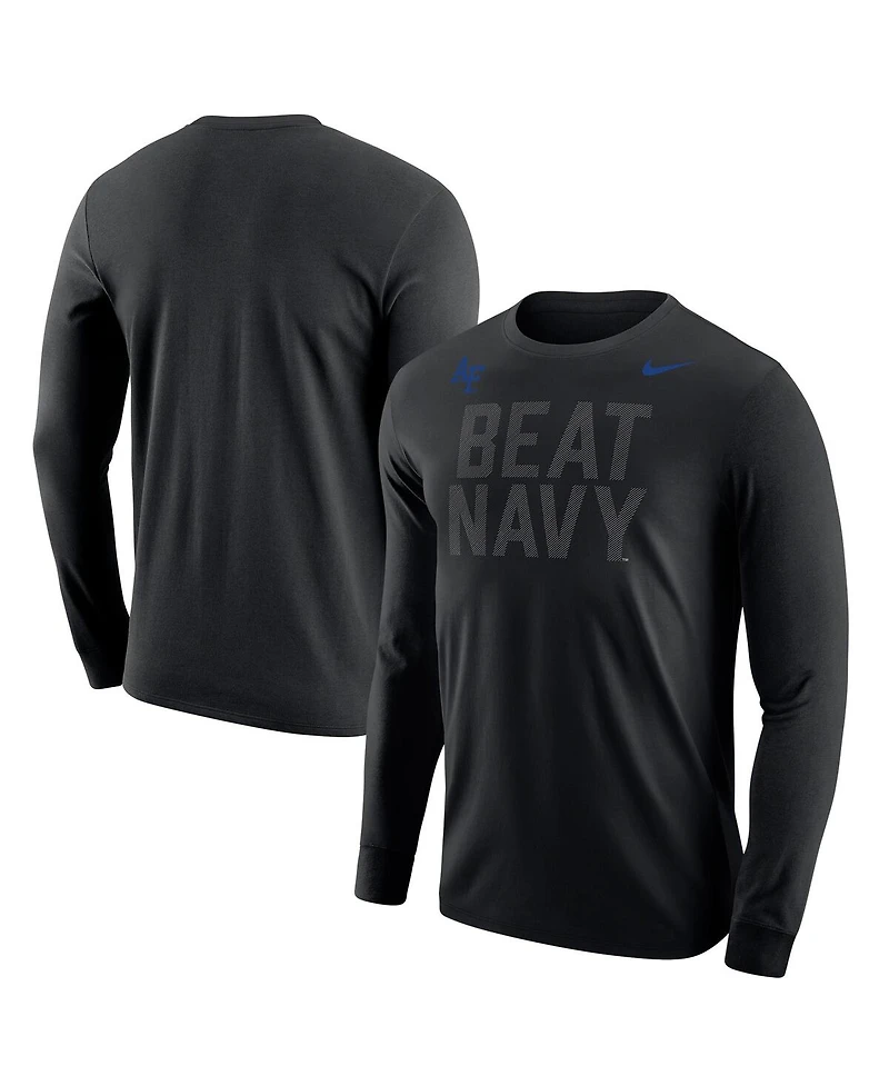 Nike Men's Black Air Force Falcons Apls Fighting Falcon Collection Rivalry Long Sleeve T-Shirt