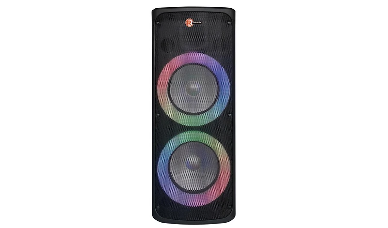RadioShack 150W Party Tower Pa Speaker with Two 10 inch Woofers, Lights and Wheels For Easy Mobility 4001966