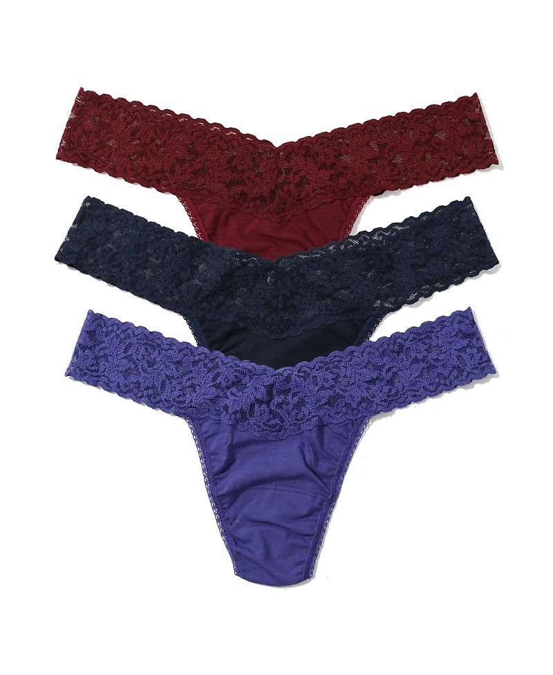 Hanky Panky Women's Low Rise 3 Pack Thong Underwear