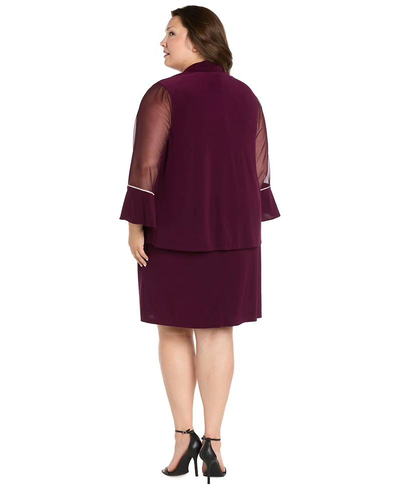 R & M Richards Plus Scoop Neck 2-Piece Jacket Dress