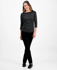 Style & Co Petite Striped Boat-Neck Top, Macy's Exclusive