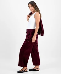 Style & Co Petite Pull-On Wide-Leg Velour Lounge Pants, Macy's Exclusive