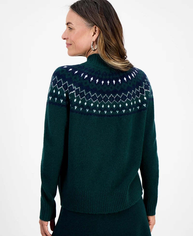 Style & Co Petite Sabrina Fair Isle Whimsy Sweater, Macy's Exclusive