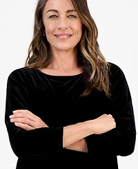 Style & Co Petite Velvet Boat-Neck Top, Macy's Exclusive